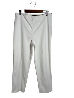 St. John White Pull On Ponte Knit Crop Pants Size 4
